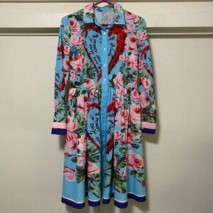 Super cute & wild long sleeve, button-down dress, size S